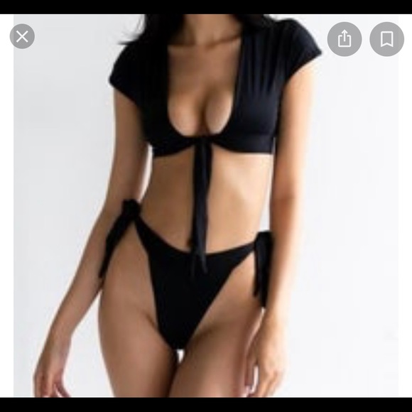 437 Robyn black tie bathing suit - Picture 4 of 4